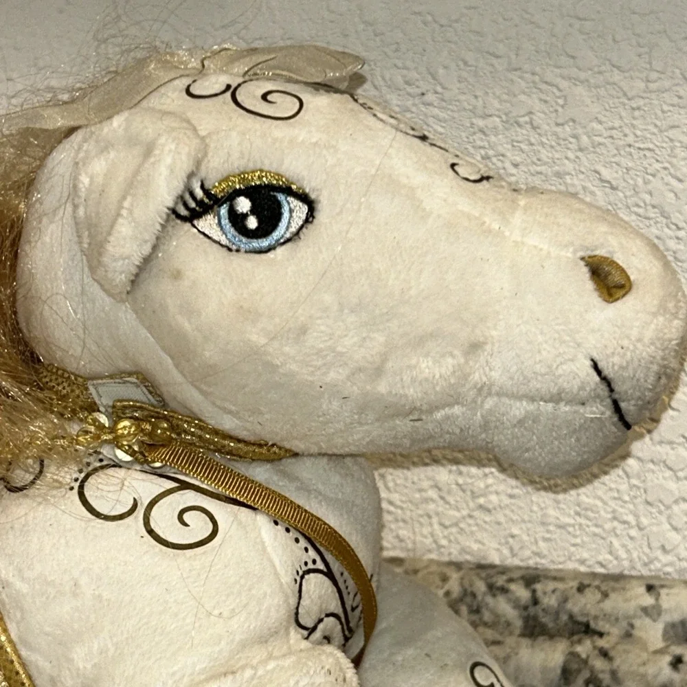 Build A Bear Workshop Enchanted‎ Horse Gold & White With Saddle, Wings & Wand P1